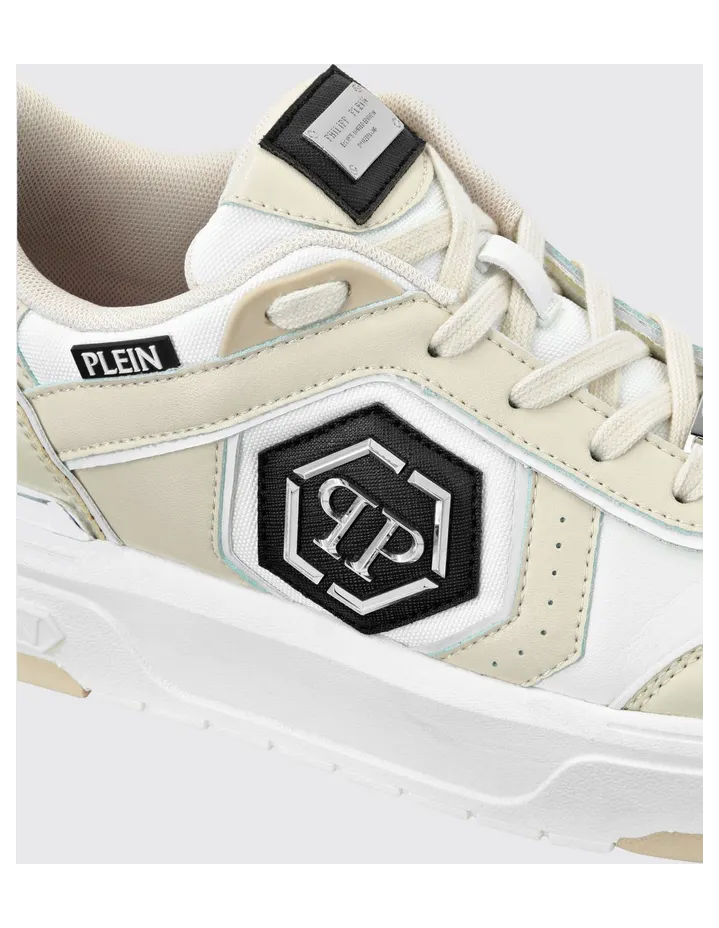 Philipp plein Leather and Mesh Sneakers Beige (SAESUSC0766PTE120N06) (4)