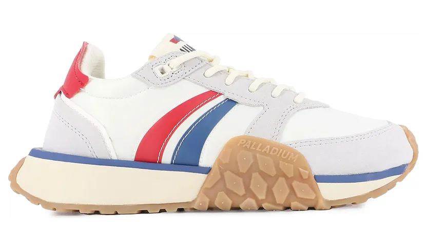 Palladium Troop Runner Flame White Chili Blue M Mannen – Sneakers Palladium – Wit – 74487-160-M
