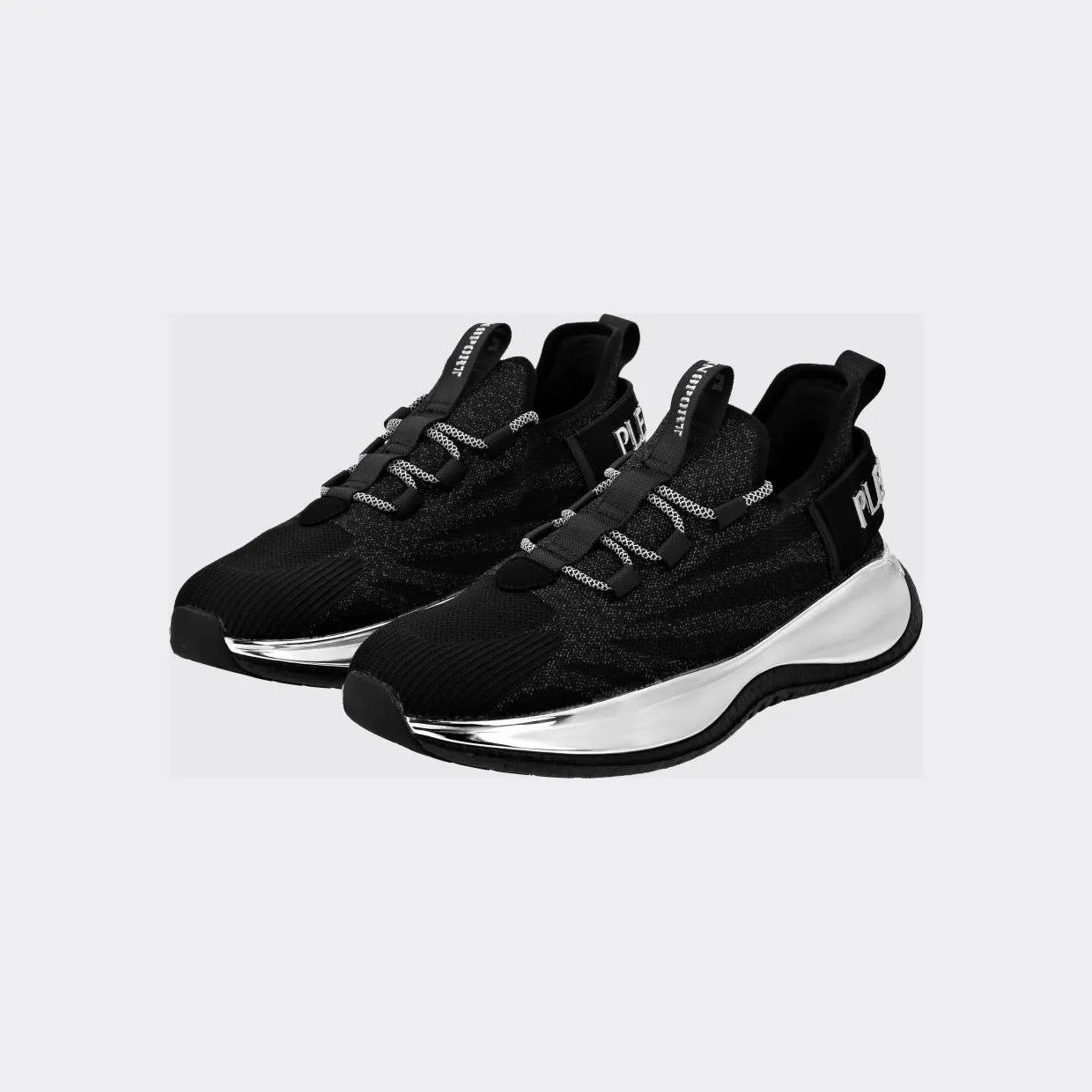 Plein Sport The Iron Tiger Gen. X.02 Knit Sneakers with a Chunky Sole Black (SACSUSC0429STE003N0291)
