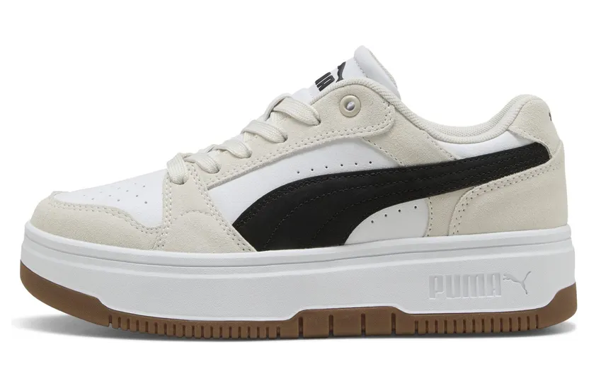 Puma Rebound Femme Low Suede “Puma White / Puma Black / Frosted Ivory” (402593_01)