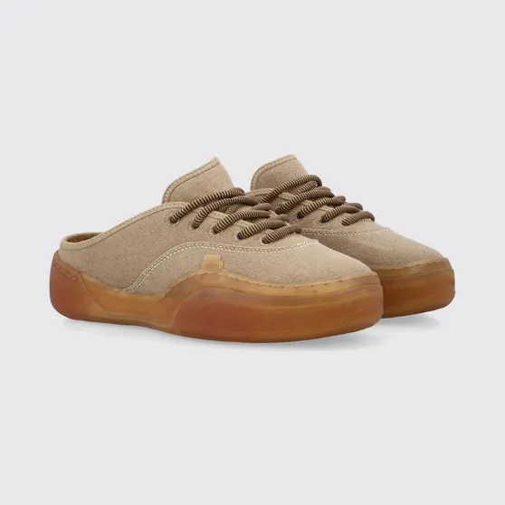 Erl Skate Sabot Sneakers in Cotton Canvas Brown (ERL10SH021)