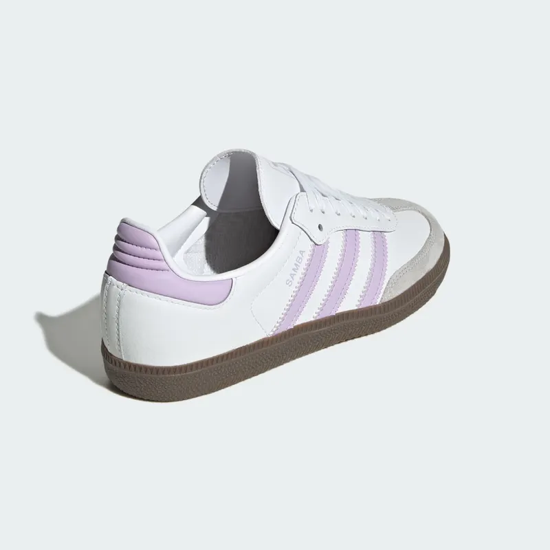 Adidas Samba OG GS “Cloud White / Powder Plum / Gum” (JQ2842)