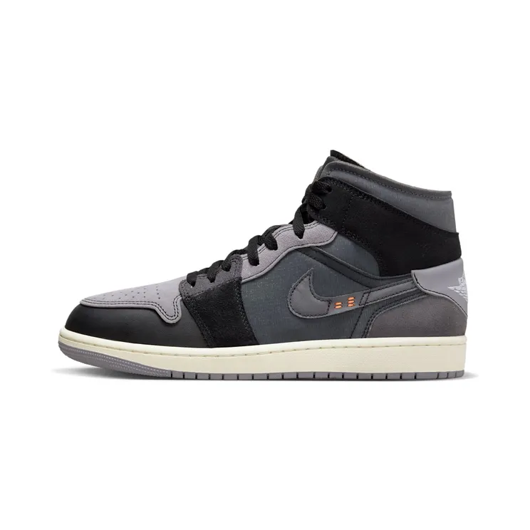 Jordan 1 Mid Craft Inside Out “Black / Light Graphite / Sail / Cement Grey” (DM9652-001)