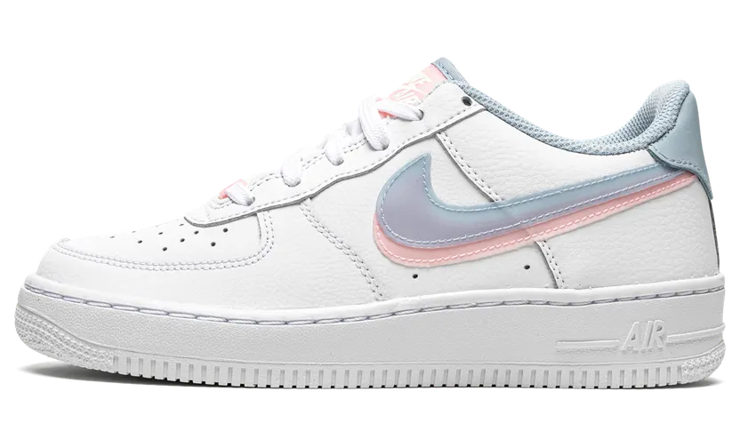 Nike Air Force 1 LV8 GS “Double Swoosh – White / Blue / Pink” (CW1574-100)