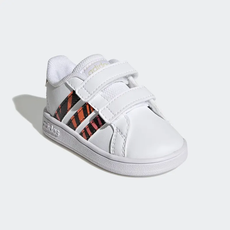 adidas Grand Court Tiger-Print Cloud White / Core Black / Acid Red (GZ1079)