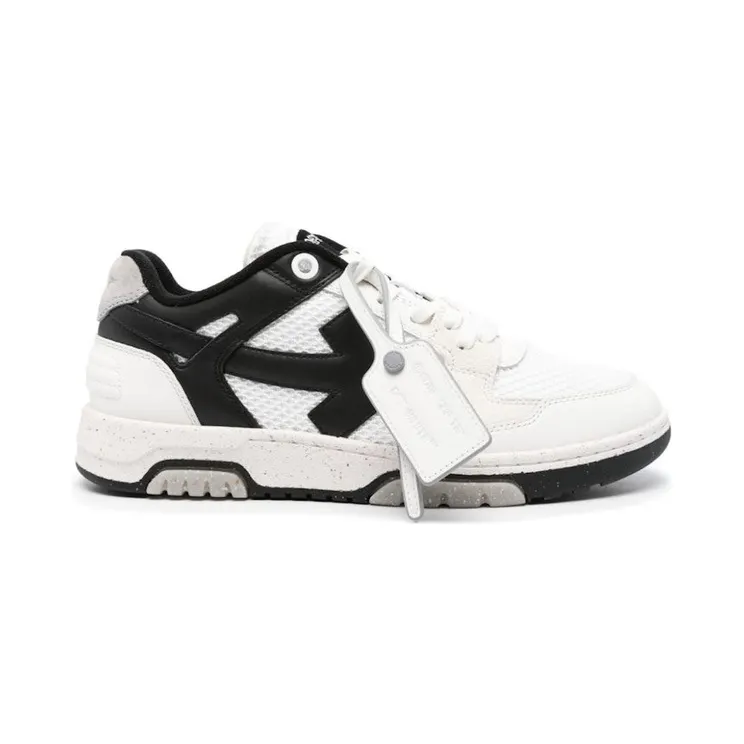OFF-WHITE Out Of Office OOO Low Tops White Black (OMIA243C99LEA0010110)
