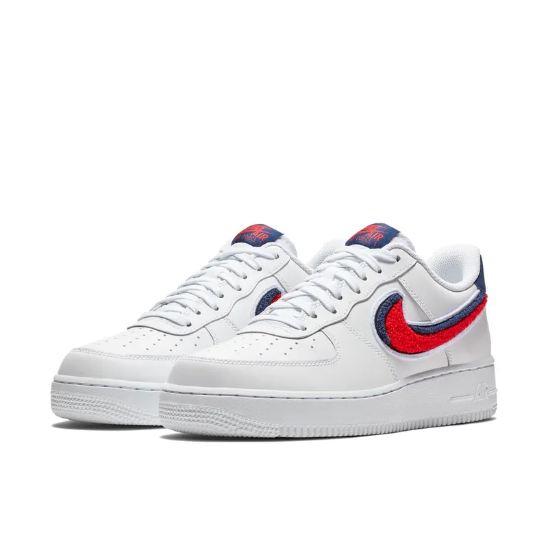 Nike Air Force 1 Low 3D Chenille Swoosh White Red Blue White/University Red-Blue Void (823511-106)