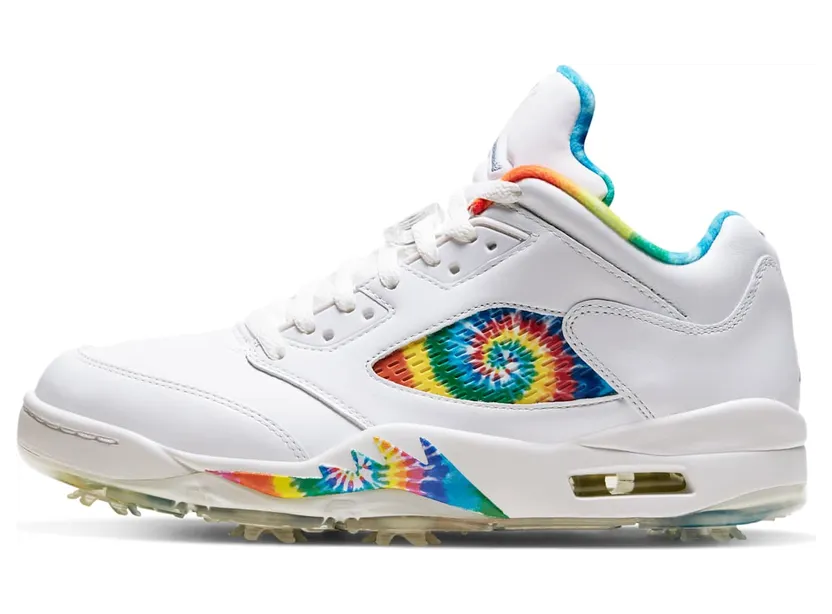 Air Jordan 5 Low Golf ‘Peace, Love, and Golf’ “Summit White / Deep Royal / Indigo Fog / Lemon Venom” (CW4205-100)
