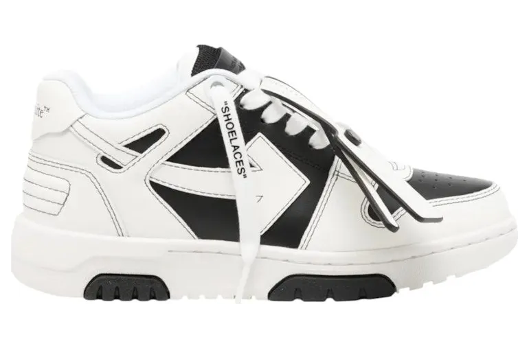 OFF-WHITE Out Of Office OOO Low Tops White Black Outline (OWIA259C99LEA014 1001)