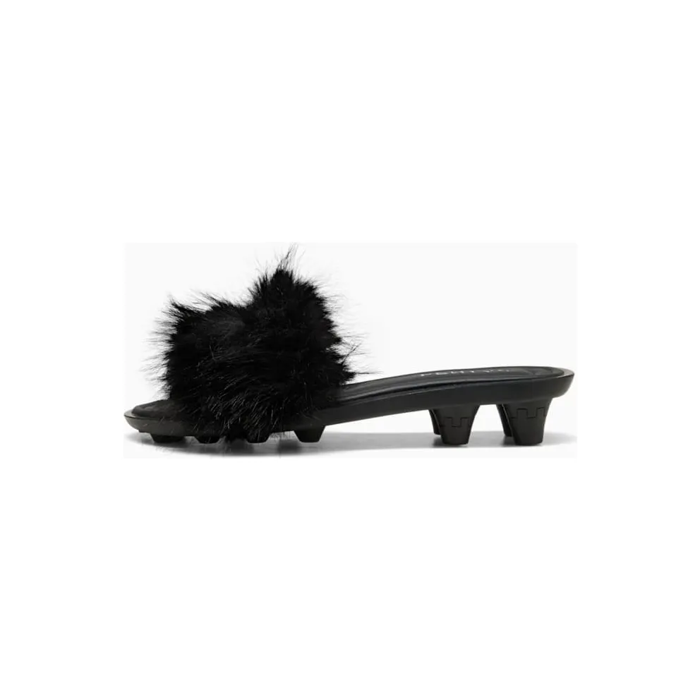 Puma Cat Cleat Sandals Fenty Chic Fur Black (404768-02)