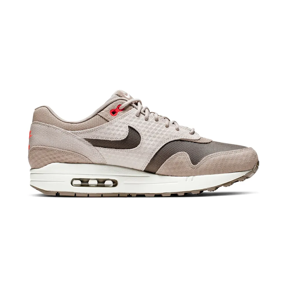 Nike Air Max 1 Cut Out Swoosh Moon Particle Moon Particle/Ridgerock-Sepia Stone-Bright Crimson-Sail (875844-205)