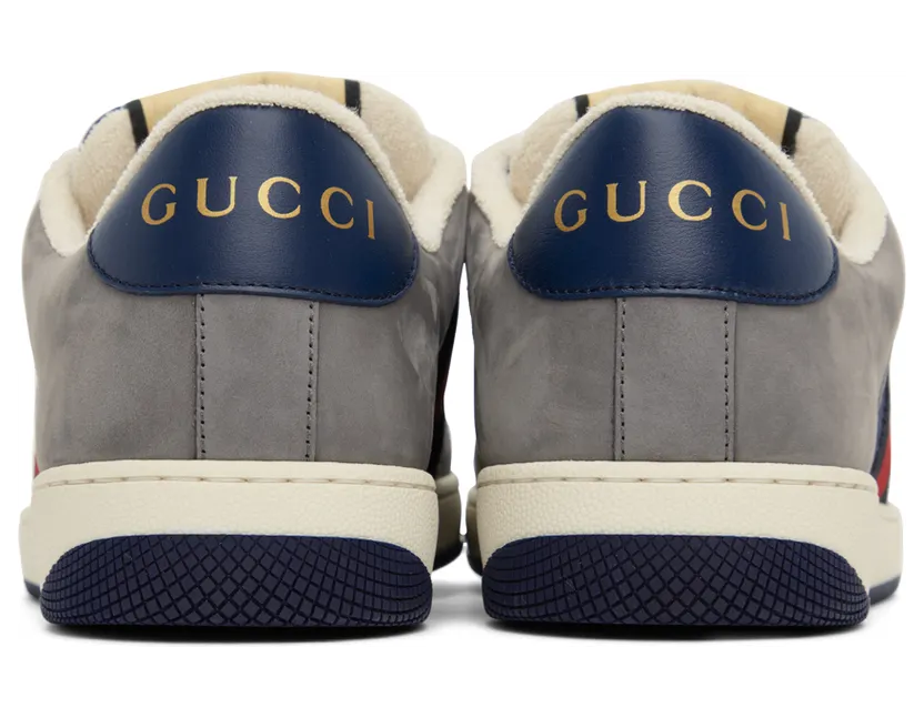 Gucci Navy & Gray Screener Sneakers (576223 FAA3T) (2)
