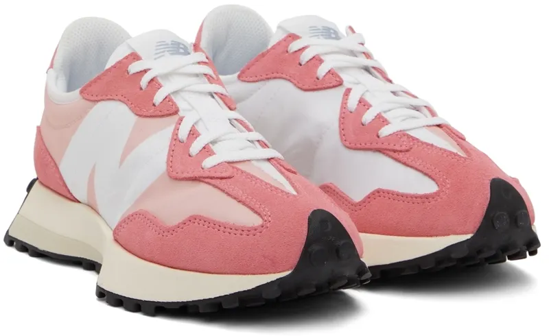 New Balance Pink & White 327 Sneakers (WS327LAG)