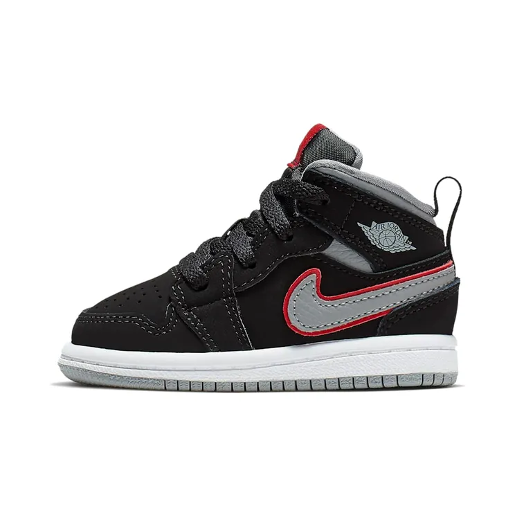 Jordan 1 Mid Black Particle Grey Gym Red (TD) “Black / White / Gym Red / Particle Grey” (640735-060)