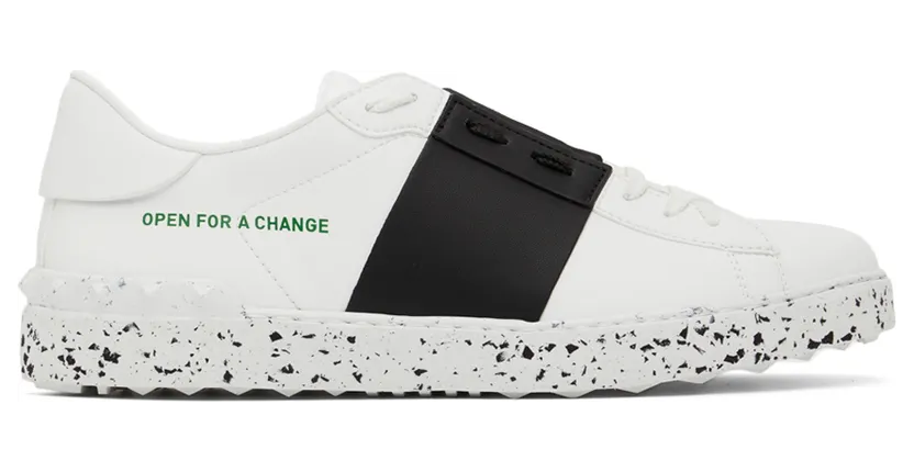Valentino Garavani White & Black Open For A Change Sneakers (XY2S0830PUD)