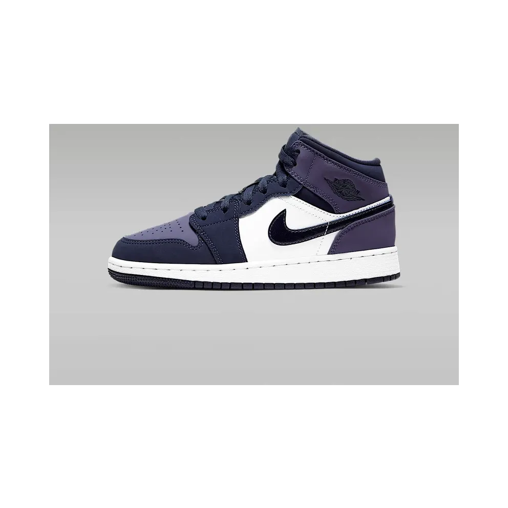 Jordan 1 Mid Sanded Purple (GS) Obsidian/Sanded Purple-White (554725-445)