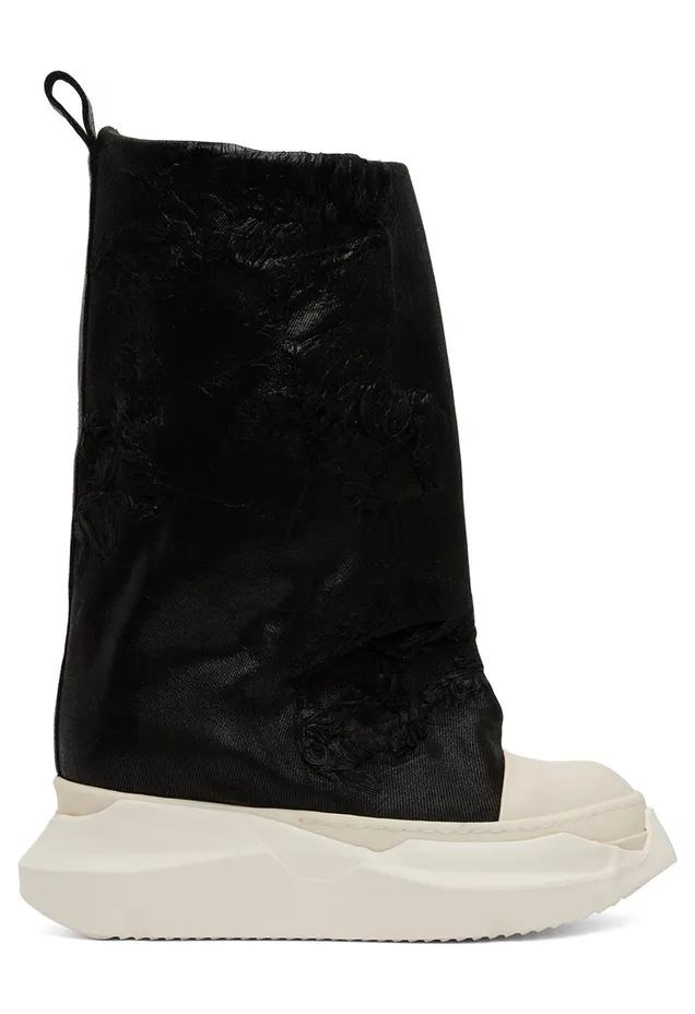 Rick owens Black Strobe Fogachine Boots 911 BLACK/MILK/MILK (DU02B4814 BFLS)