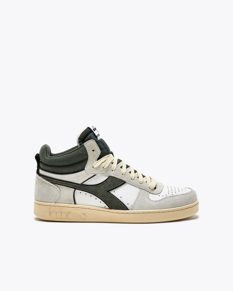 Diadora Magic Basket Demi Cut Suede Leather White / Dark Forest (501.178563_C7727)