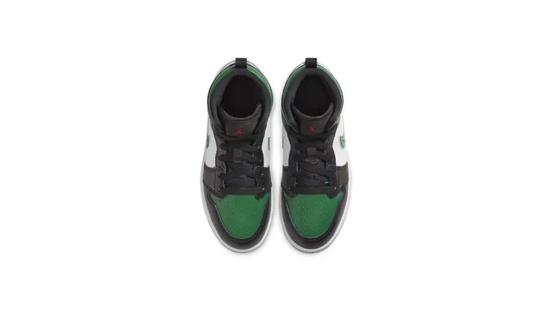 Jordan 1 Mid Pine Green (PS) Black/White/Gym Red (640734-067)