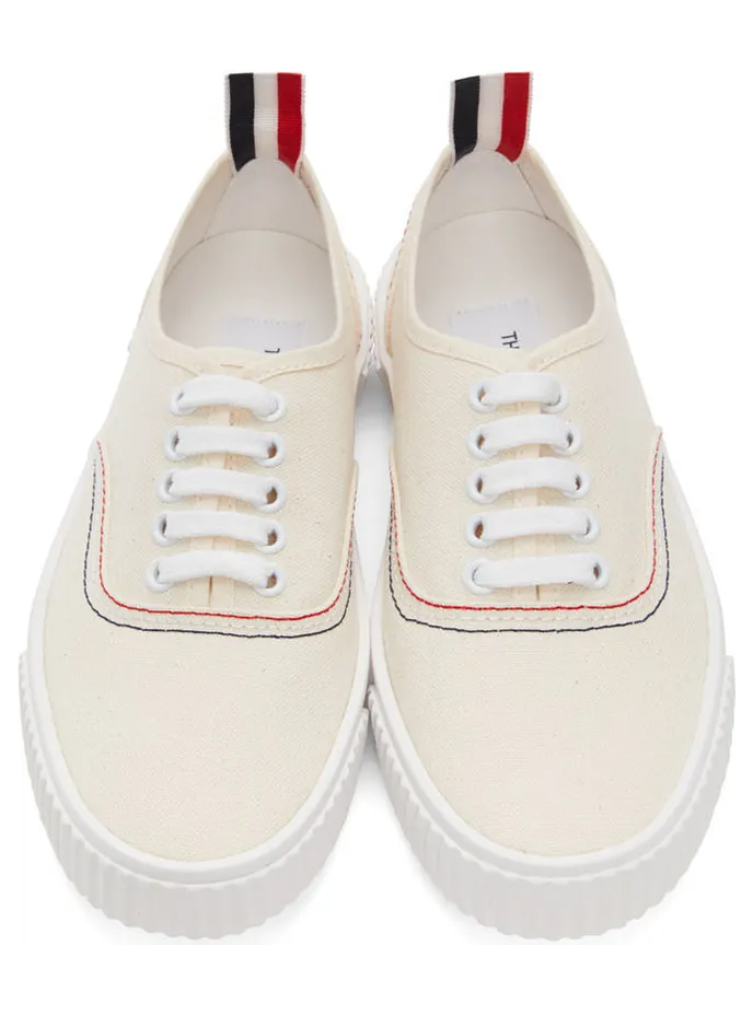 Thom Browne Off-White Heritage Vulcanized Sneakers (FFD063A-06555) (5)