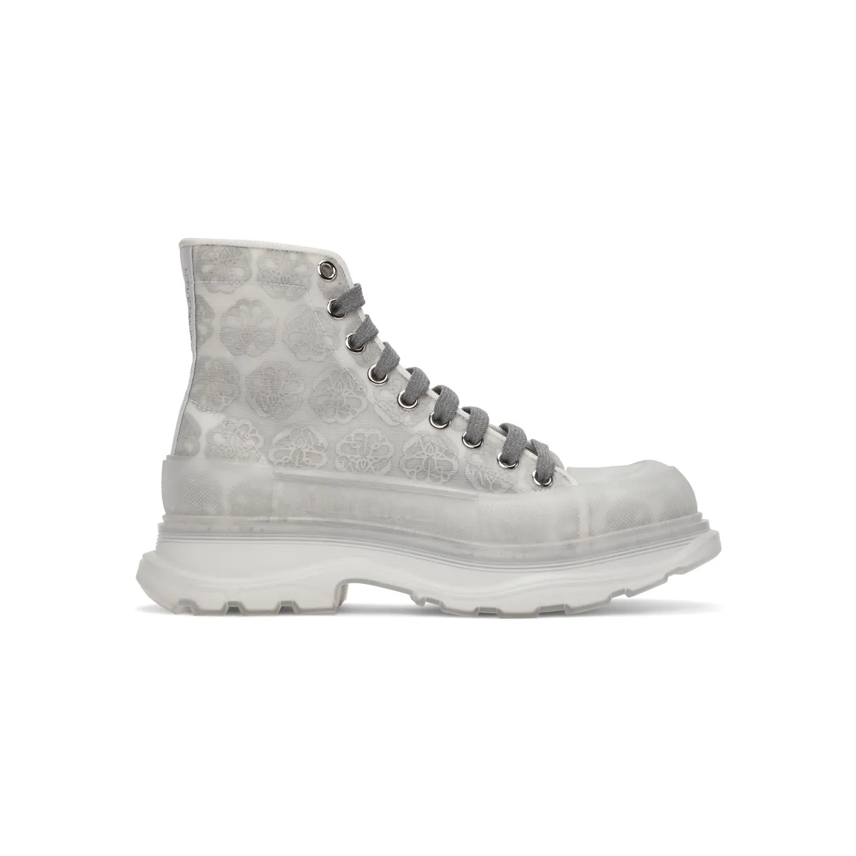 Alexander McQueen Grey Print Tread Slick High Sneakers (662675W4QR1)