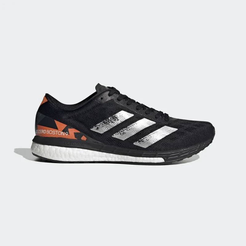 adidas Adizero Boston 9 Core Black / Silver Metallic / Signal Orange (EG4673)