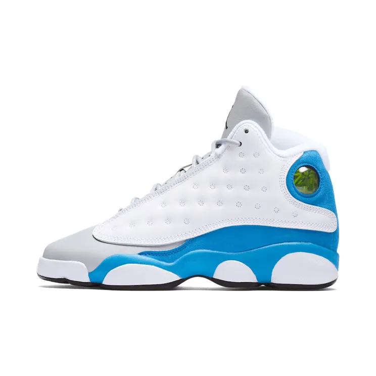 GIRLS Air Jordan 13 RETRO (GS) White/ITALY BLUE-WOLF GREY-Black (439358-107)
