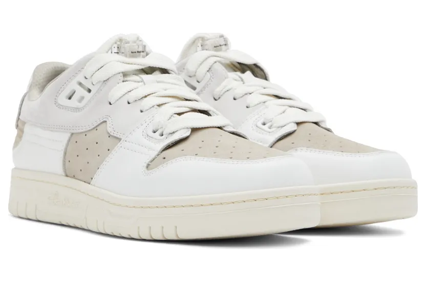 Acne Studios White Leather Low Top Sneakers (AD0493-) (4)