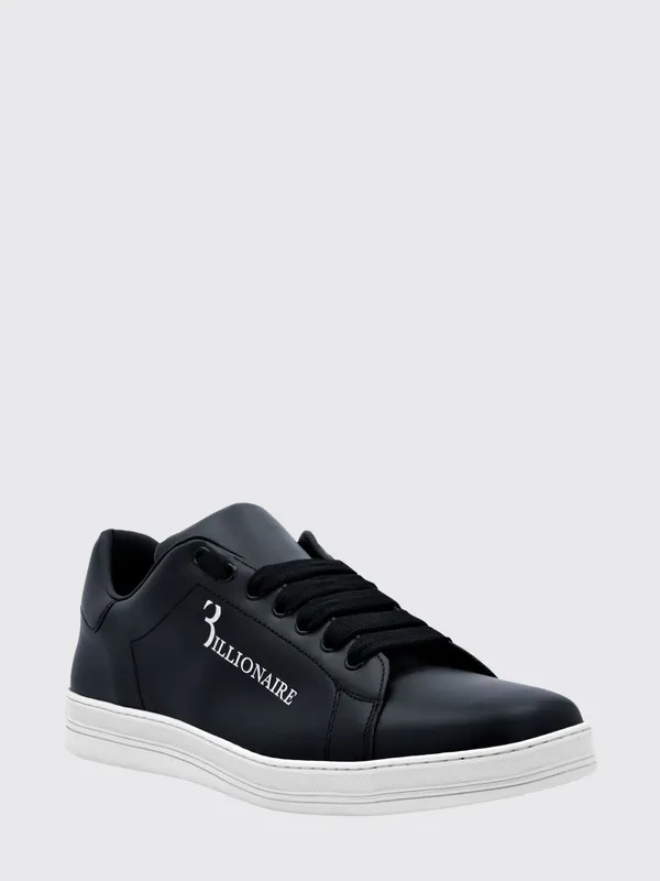Billionaire Smooth Leather Low-Top with Printed Logo and Padded Ankle Blue (RABSMSC3792BLE029N24)
