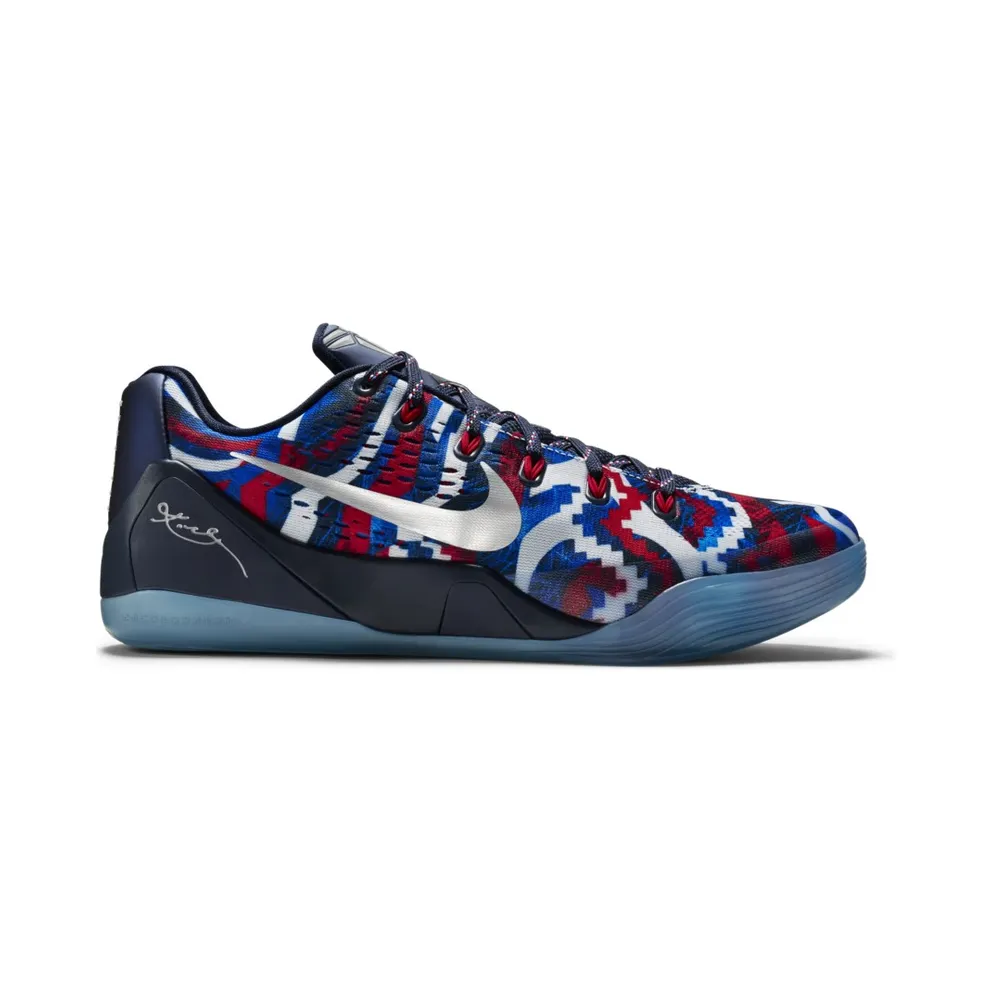 Nike Kobe 9 EM Low Indpendence Day White/Metallic Silver-Hyper Cobalt (646701-104)