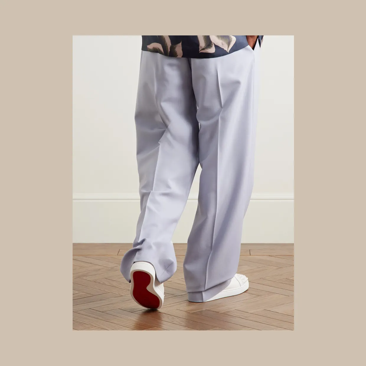 Christian Louboutin Louis Junior Spikes Cap-Toe Leather Sneakers White (3240422) (2)