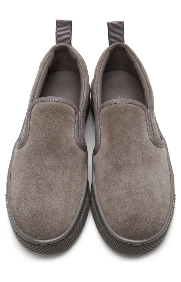Gianvito Rossi Grey Suede Slip-On Sneakers (S25131-M1GRE-SUC) (5)