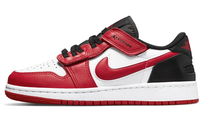 Air Jordan 1 Low FlyEase GS “White / Black / Gym Red” (DN4639-163)