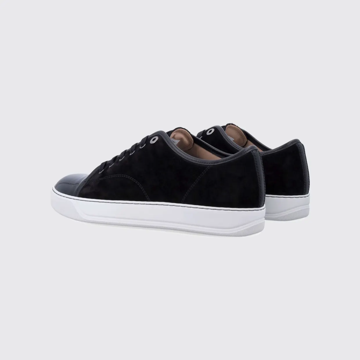 Lanvin DBB1 Suede Calf Leather Sneakers with Patent Leather Toe-Cap Black (FMSKDBB1VBAL10) (2)