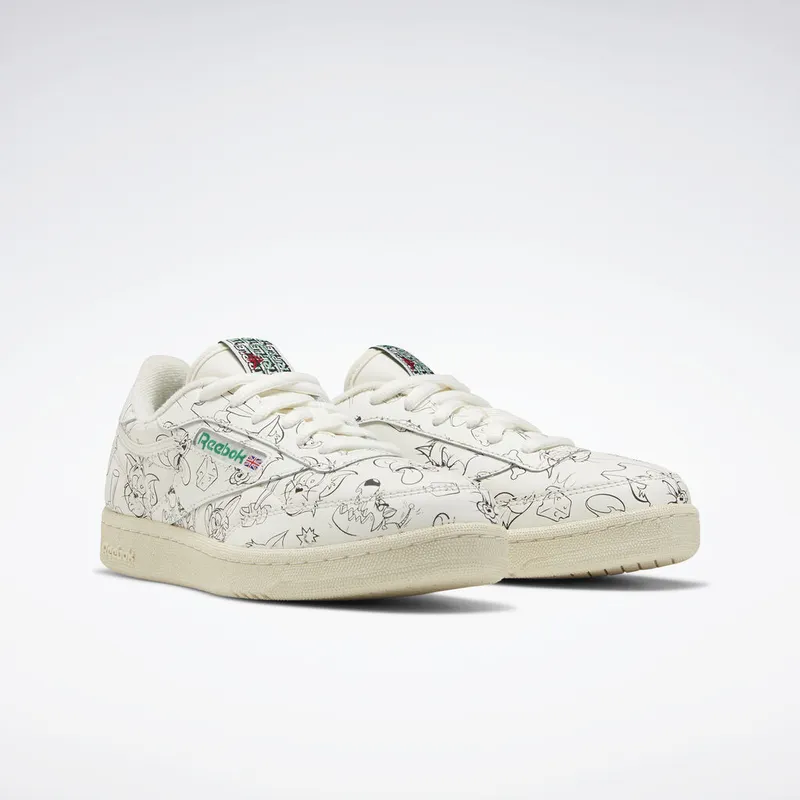 Reebok Club C Tom & Jerry All-Over (GS) Chalk/Paper White-Excellent Red (Other Brands Other)