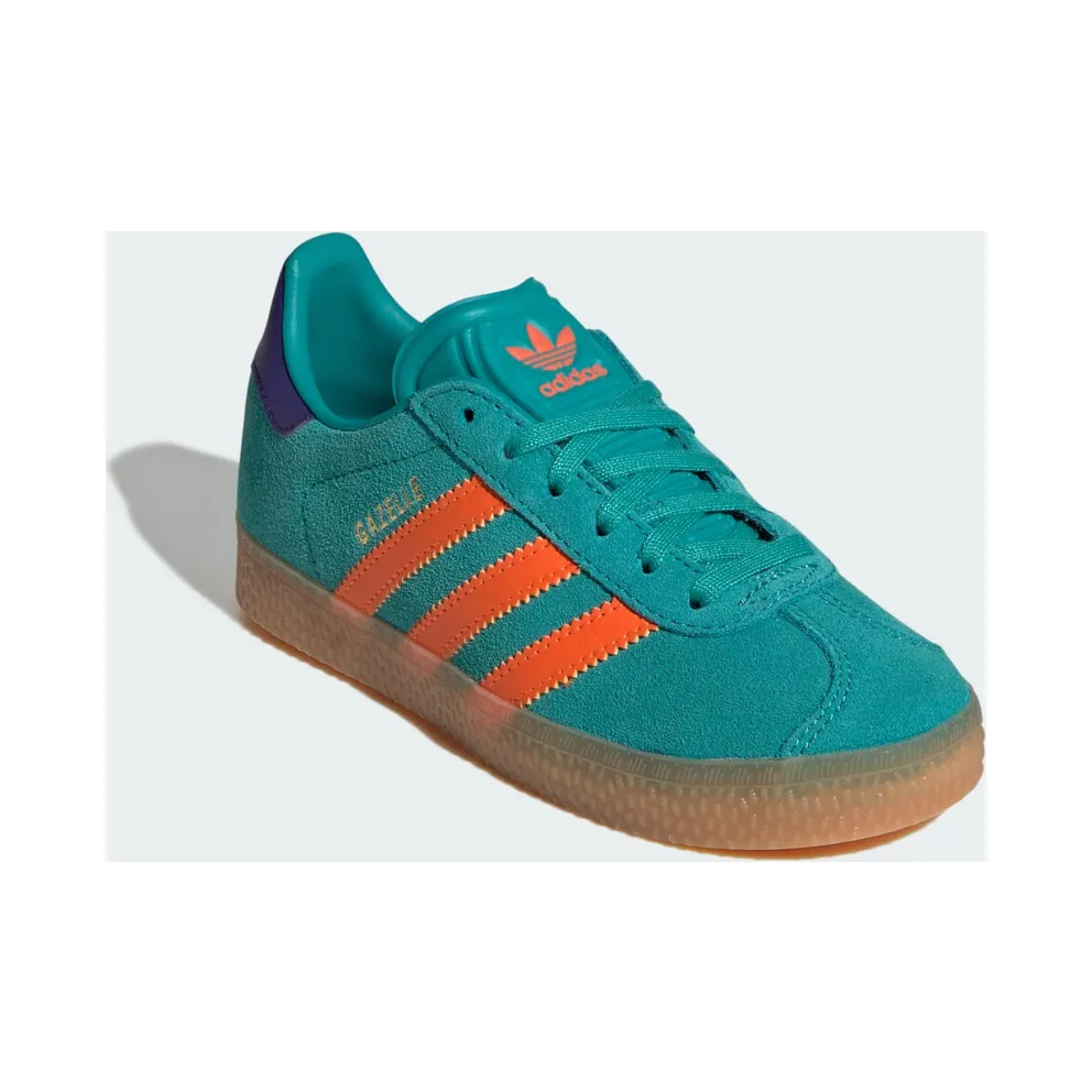Adidas Gazelle PS “Pure Teal Impact Orange Collegiate Purple” (JR5946)