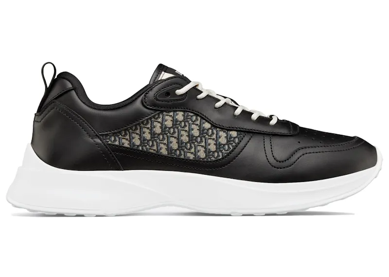 Dior B25 Runner Black Smooth Calfskin Oblique Jacquard (3SN299ZIR_H965)