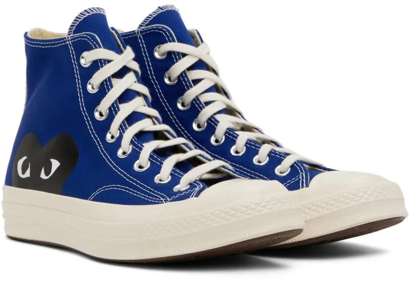 Comme des Garçons Play Blue Converse Edition Half Heart Chuck 70 High (P1K122)