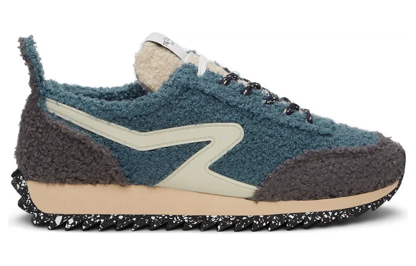 rag & bone Blue & Grey Sherpa Retro Runner Sneakers (WFF21HF010PE10)