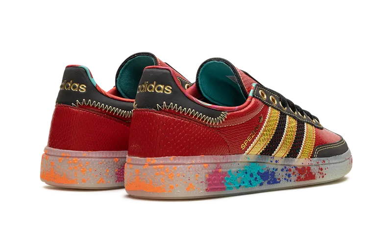 Adidas Handball Spezial “S.E.E.D. – Scarlet Gold Paint Splatter” (ID8617)