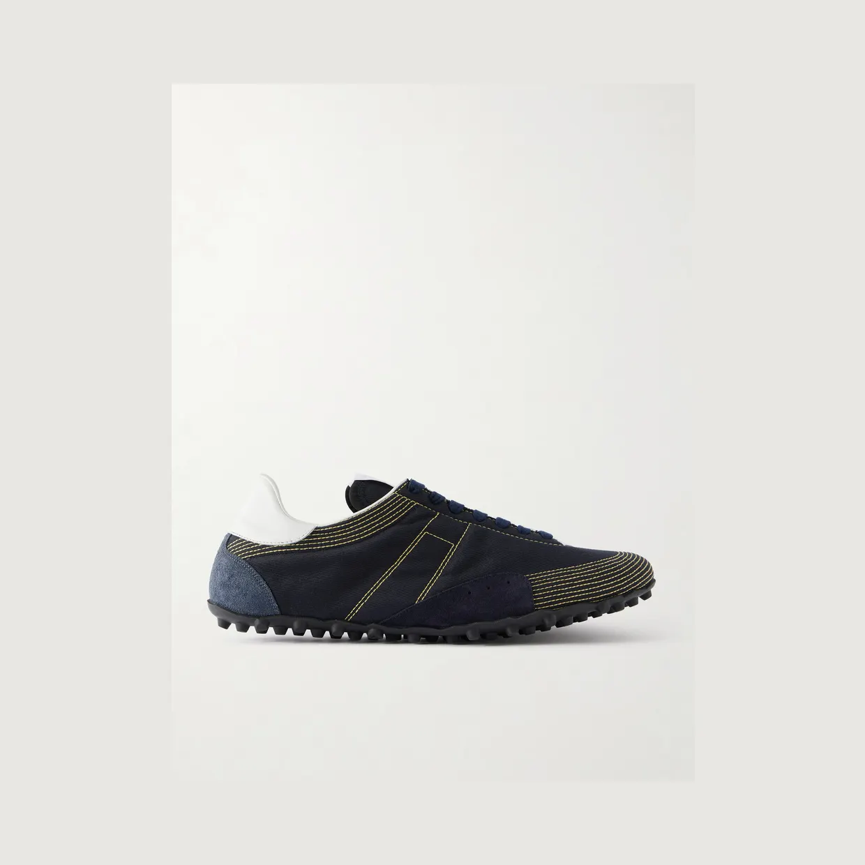 Maison Margiela Sprinters Leather and Suede-Trimmed Cotton-Twill Sneakers Black (S57WS0551)