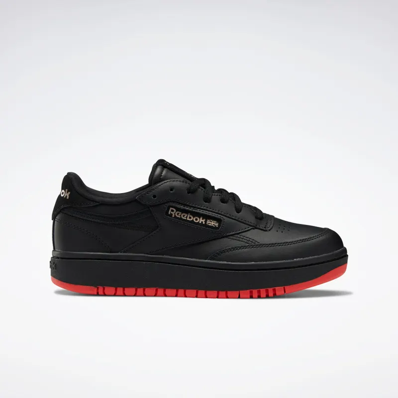 Reebok Cardi Coated Club C Double Schoenen Core Black / Vector Red / Rose Gold