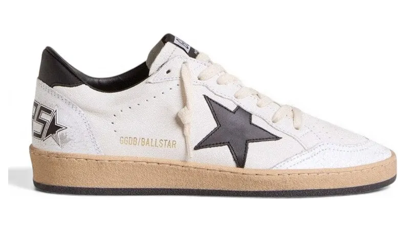 Golden Goose Ball-Star Low White Nappa Black Star (GWFO0117.F003771.10283)