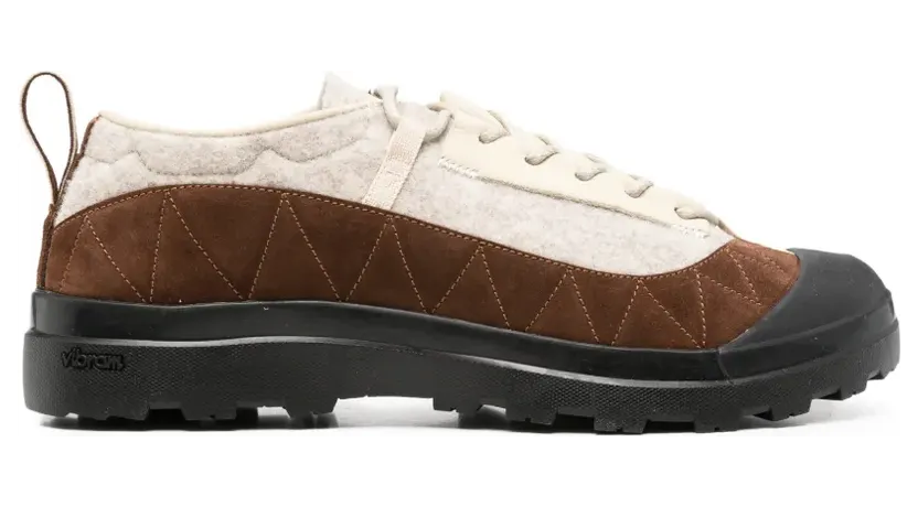 RANRA zig-zag stitched panelled sneakers – Beige (AMFW26FO3391)