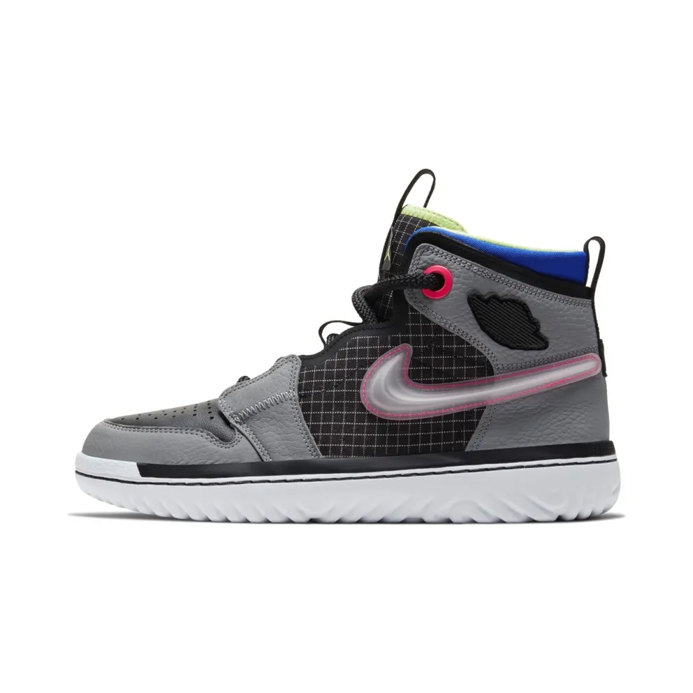Jordan 1 High React Black Particle Grey Black/Particle Grey-Racer Blue-Ghost Green (AR5321-002)