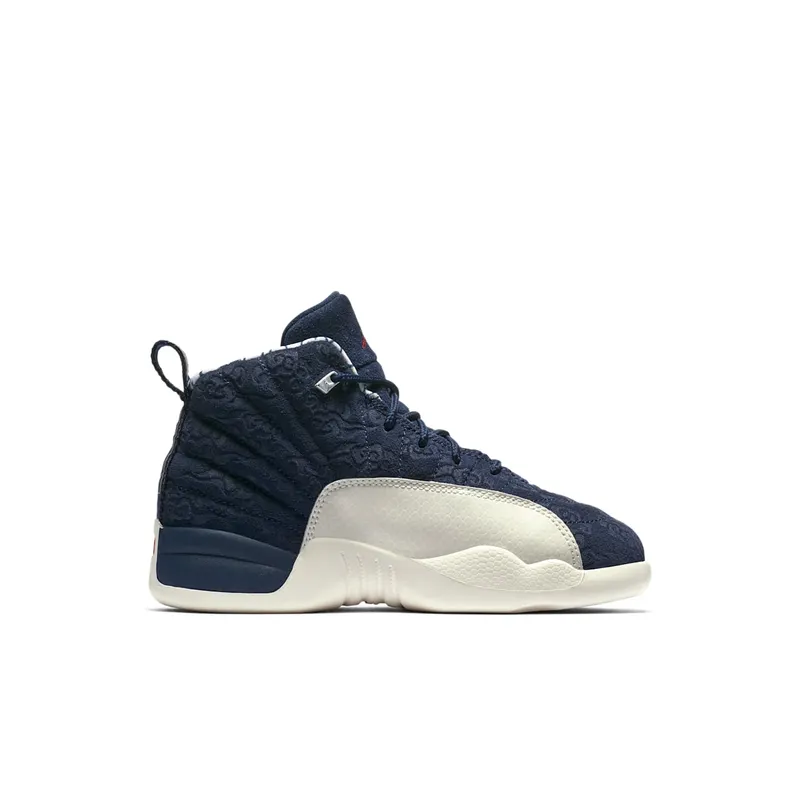 Jordan 12 Retro International Flight (PS) College Navy/University Red-Sail (BV8018-445)