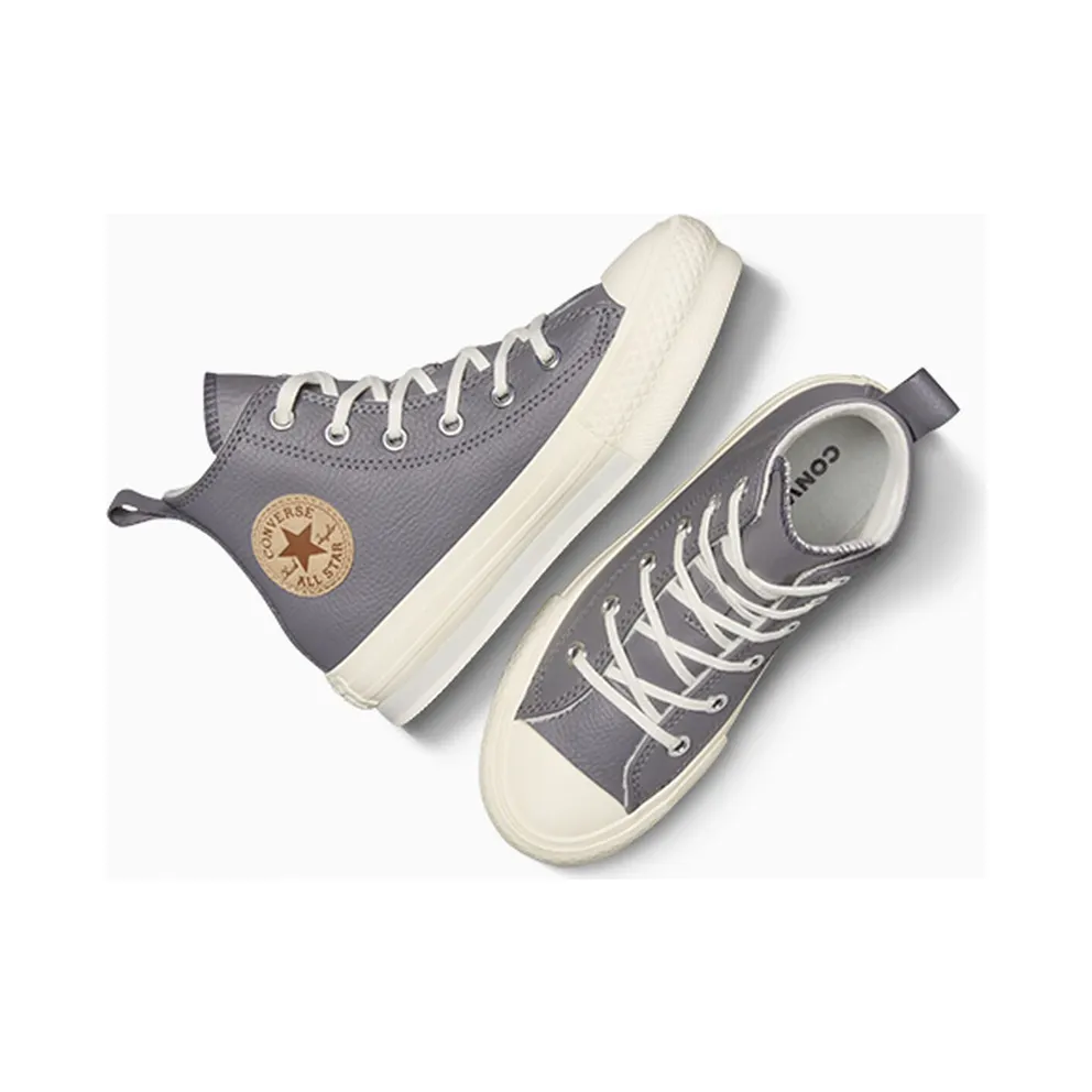 Converse Chuck Taylor All Star EVA Lift Platform Fleece-Lined Leather Sharkskin/Warm Quarry/Egret (A09260C)