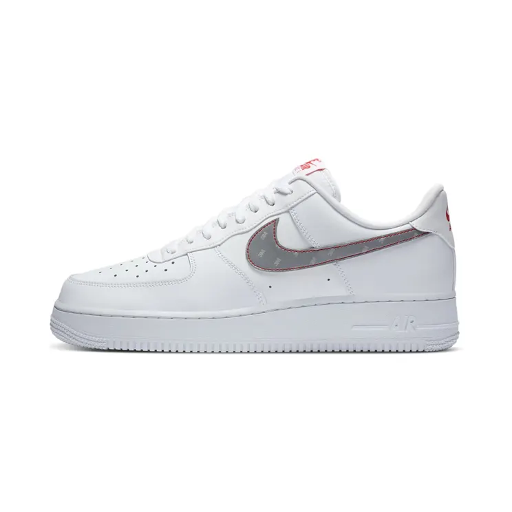 Nike 3M x Air Force 1 Low “White / Anthracite / University Red / Silver” (CT2296-100)