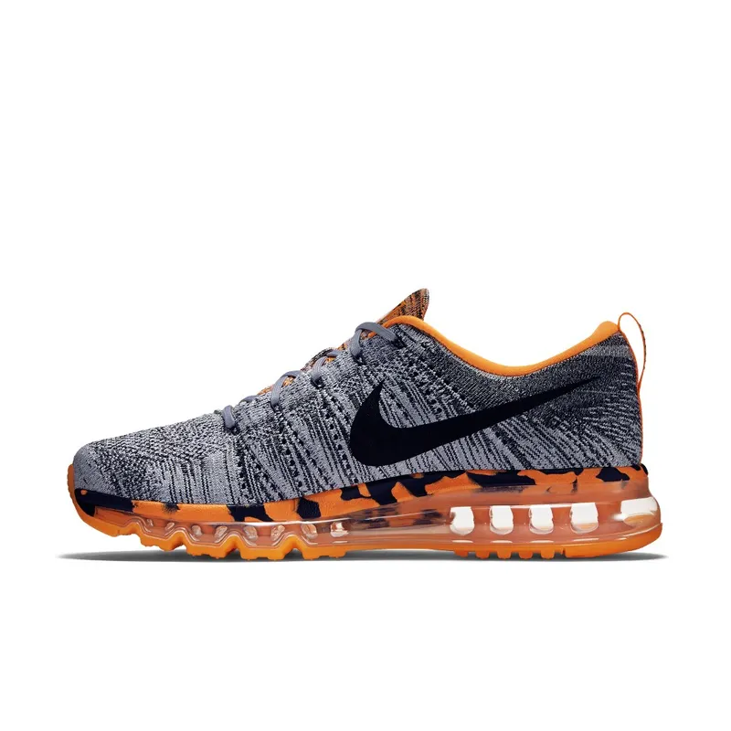 Nike Flyknit Max Wolf Grey Black Orange Wolf Grey/Black-Total Orange-Laser Orange (747361-008)