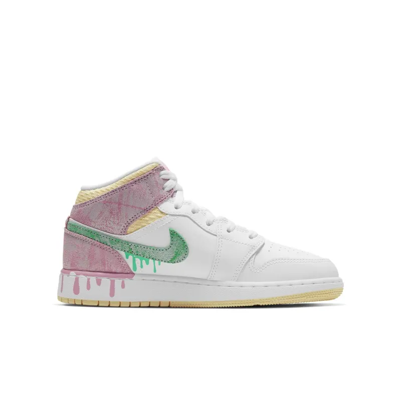 Air Jordan 1 Mid Paint Drip (GS) (DD1666-100)